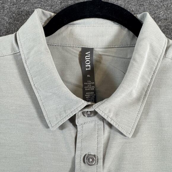 Vuori Shirt Mens Extra Large Gray Short Sleeve Button Down Stretch Performance - Picture 5 of 11